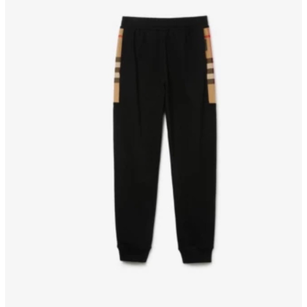 Burberry Black Vintage Check Side Stripe Joggers Portugal Mens-$930 Retail